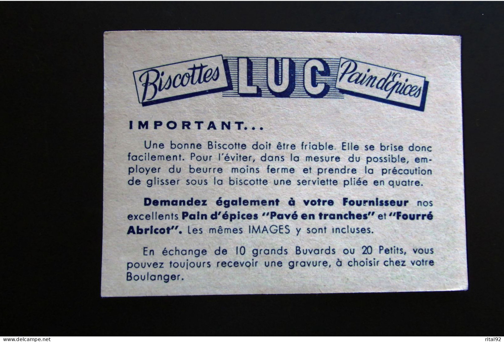 Chromo/image "Biscottes - Pain D'épices St LUC" - Série D'images à Collectionner - Albums & Katalogus