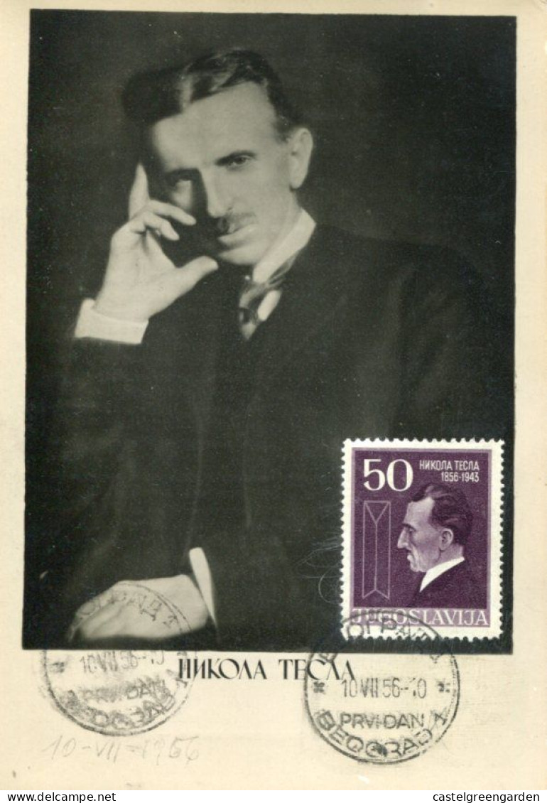 X0205 Jugoslavia,maximum 1956 Nikolas Tesla, - Cartes-maximum