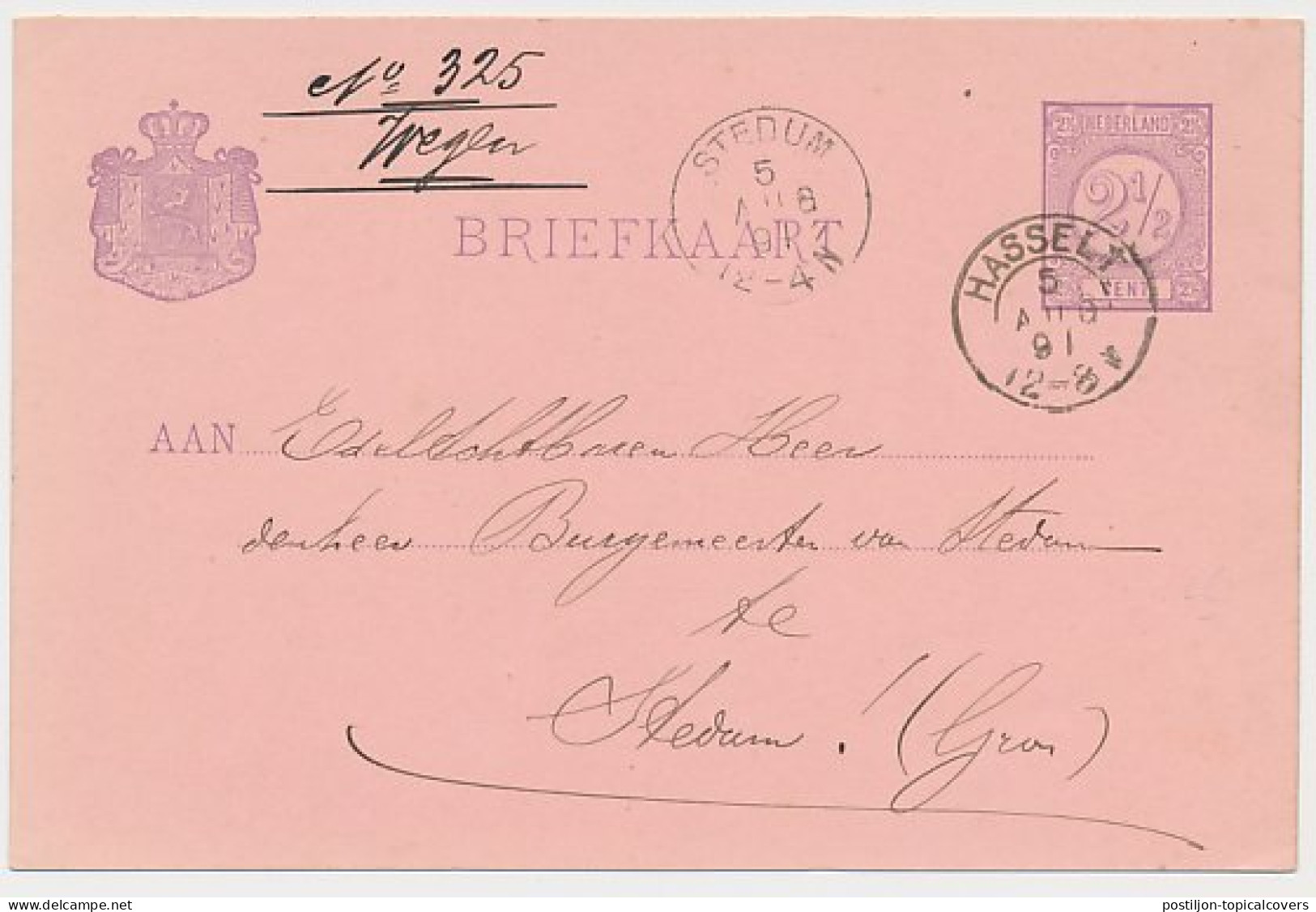 Kleinrondstempel Hasselt 1891 - Zonder Classificatie