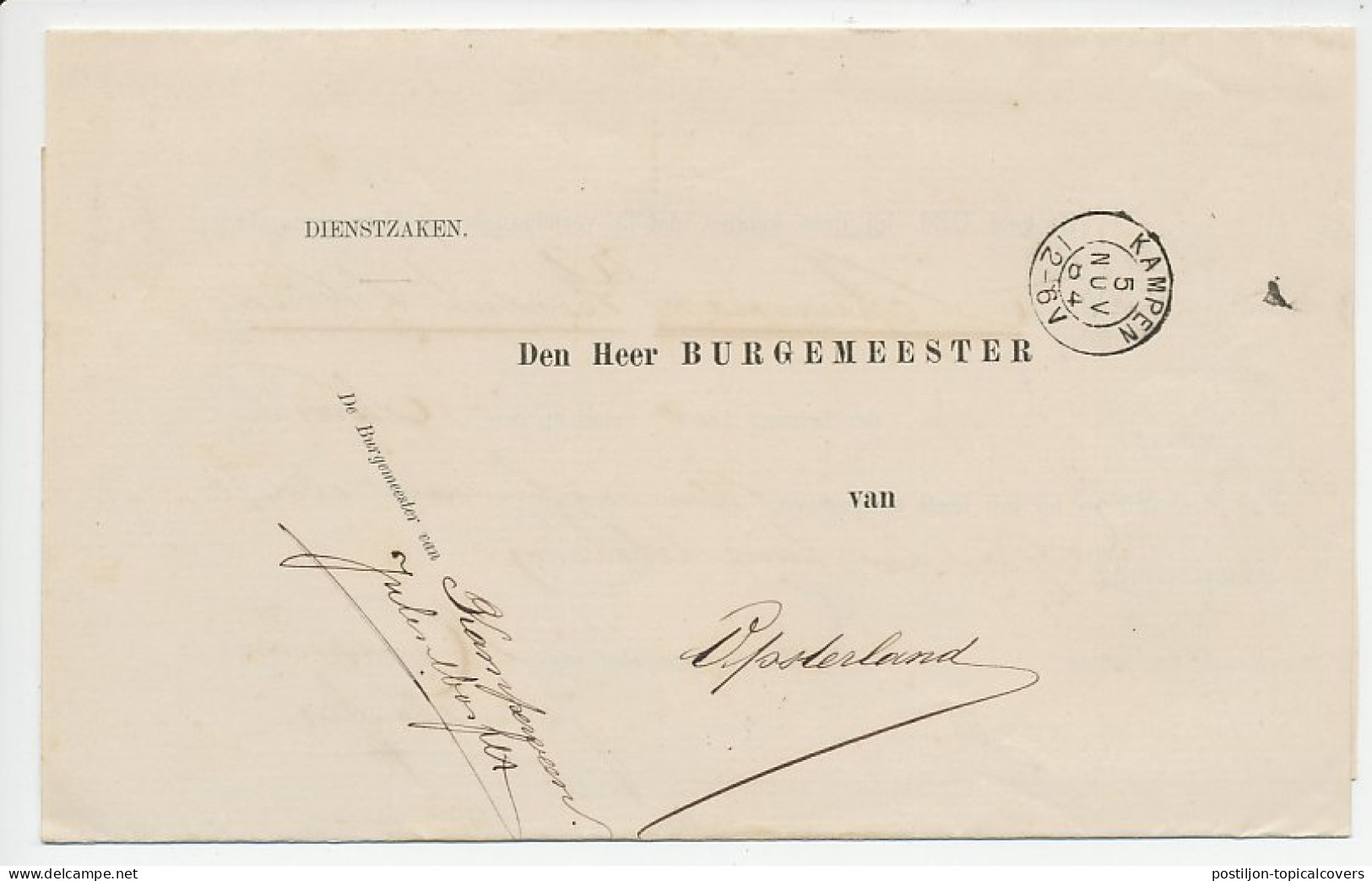 Kleinrondstempel Kampen 1884 - Non Classés