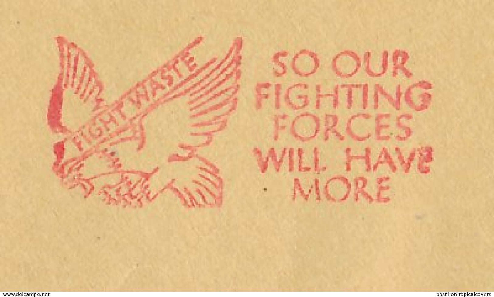 Meter Cover USA 1944 Fight Waste - So Our Fighting Forces Will Have More - 2. Weltkrieg