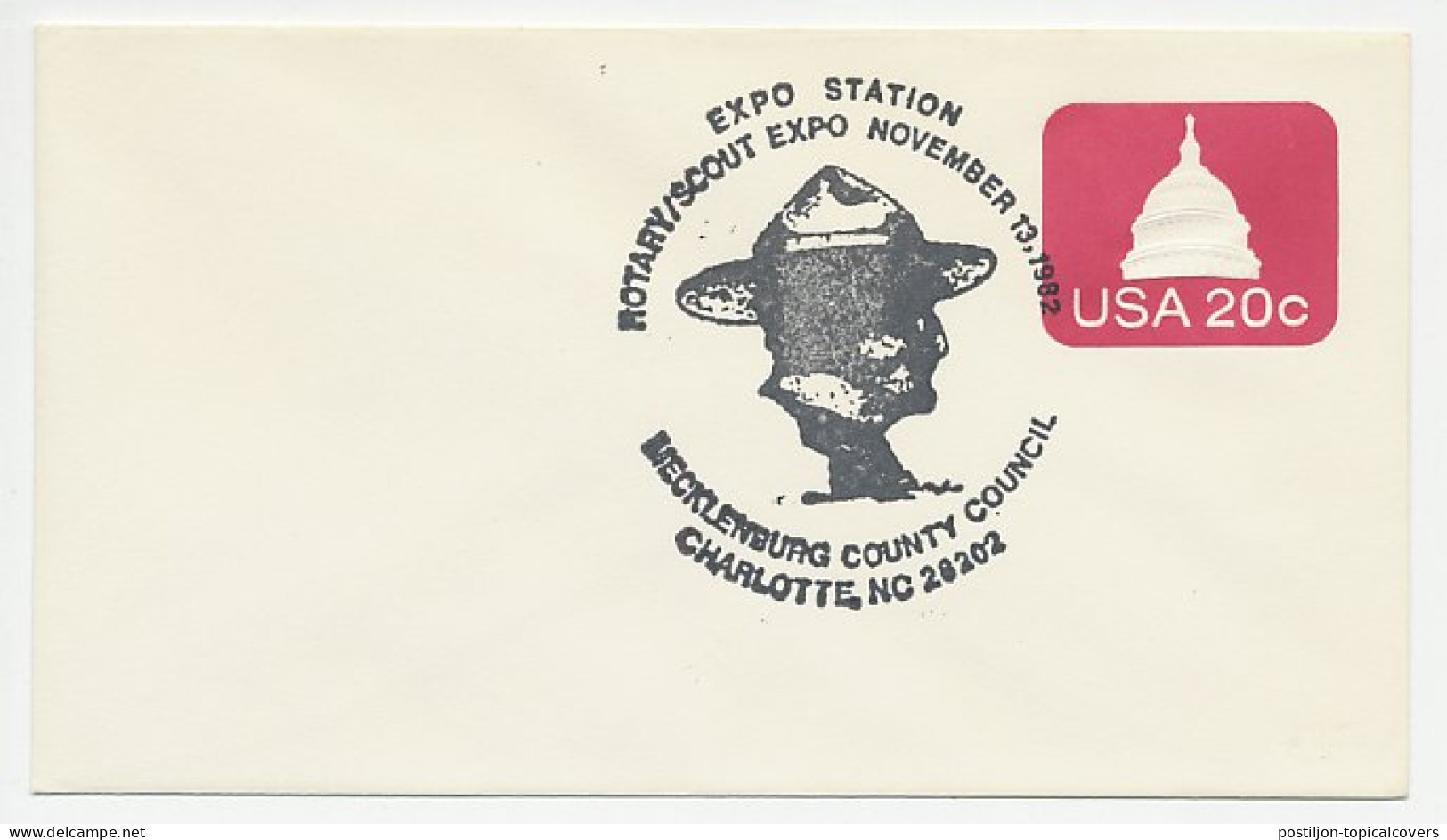 Cover / Postmark USA 1982 Rotary / Scout Expo - Autres & Non Classés
