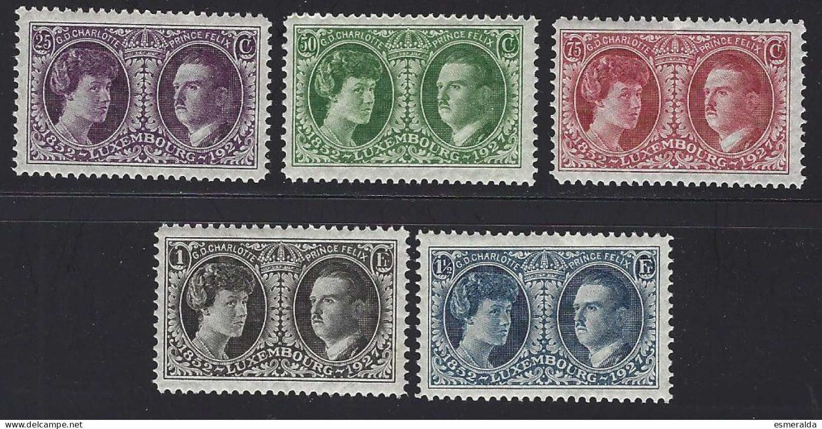 Luxembourg Yv 187/91,exposition Philathèlique 1927. 5 Valeurs Tous ** /mnh - Unused Stamps