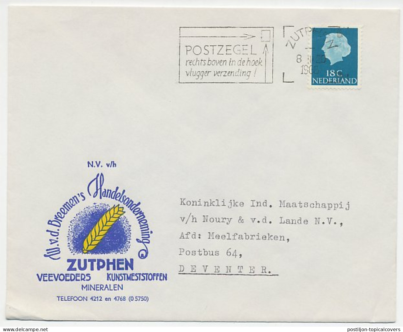 Firma Envelop Zutphen 1966 - Veevoeder - Non Classés