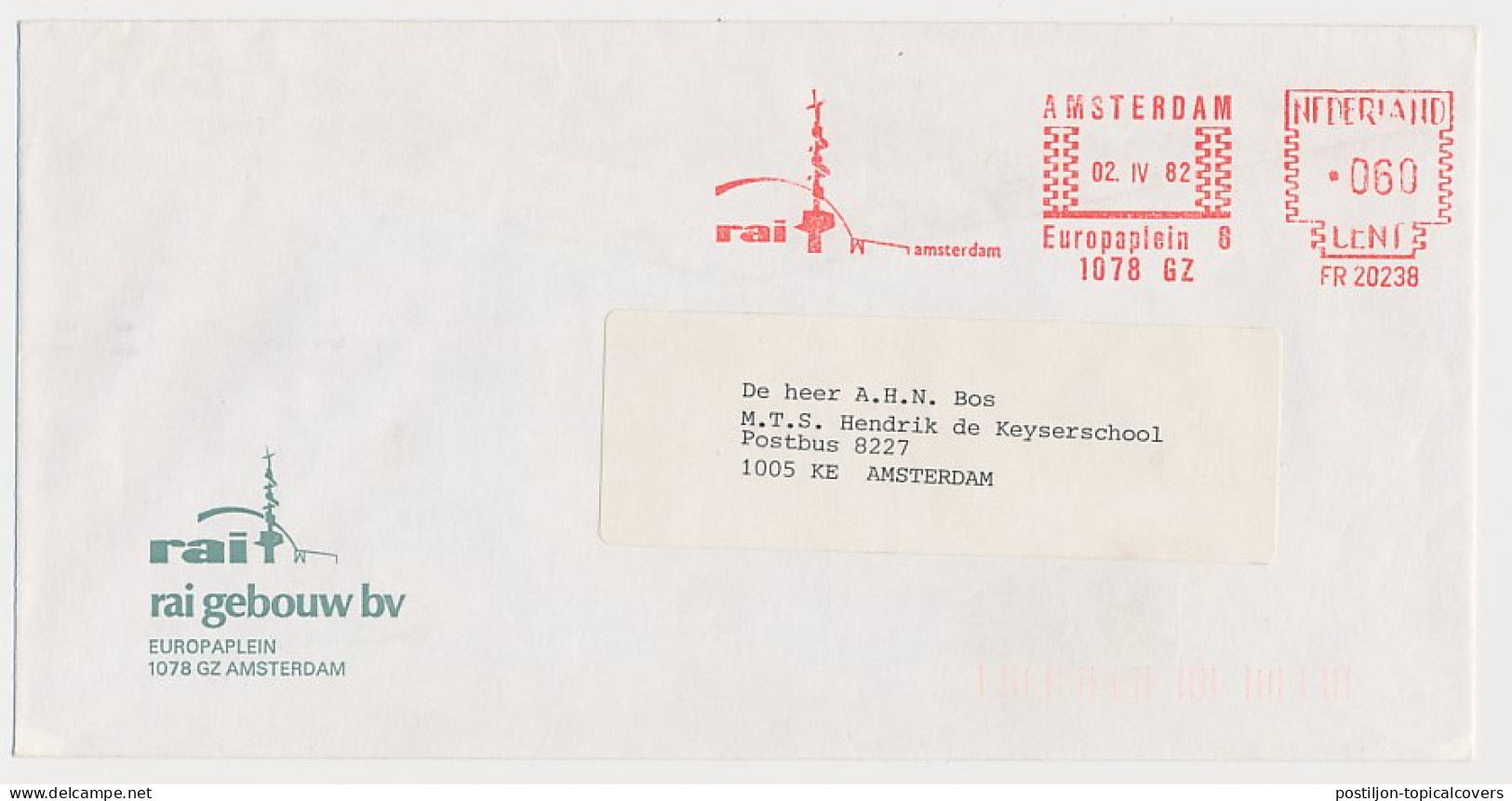 Meter Cover Netherlands 1982 Rai - Exhibition Building - Amsterdam - Unclassified