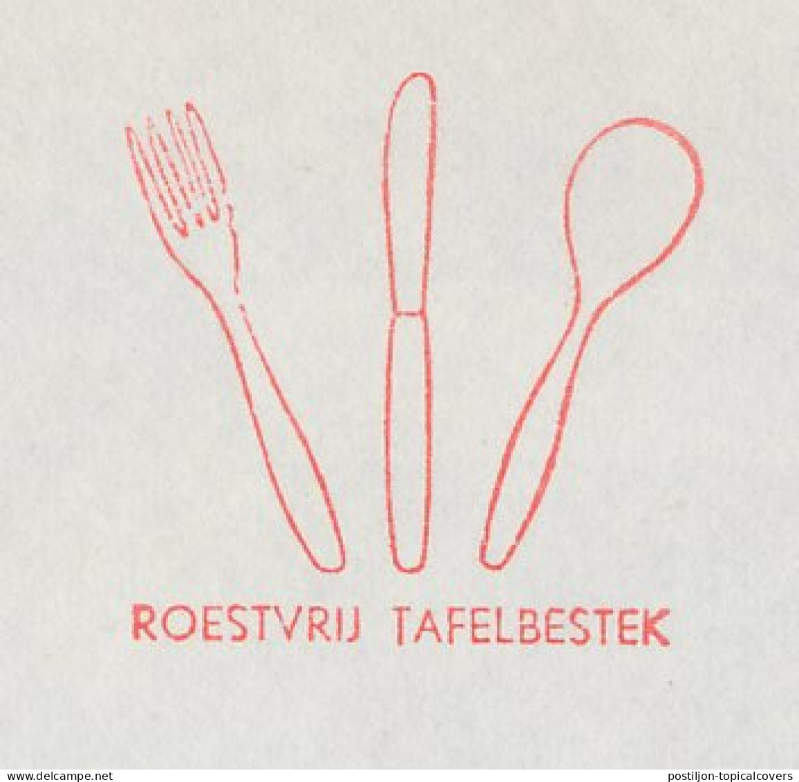 Meter Cover Netherlands 1969 Cutlery - Fork - Knife - Spoon - Apeldoorn - Food