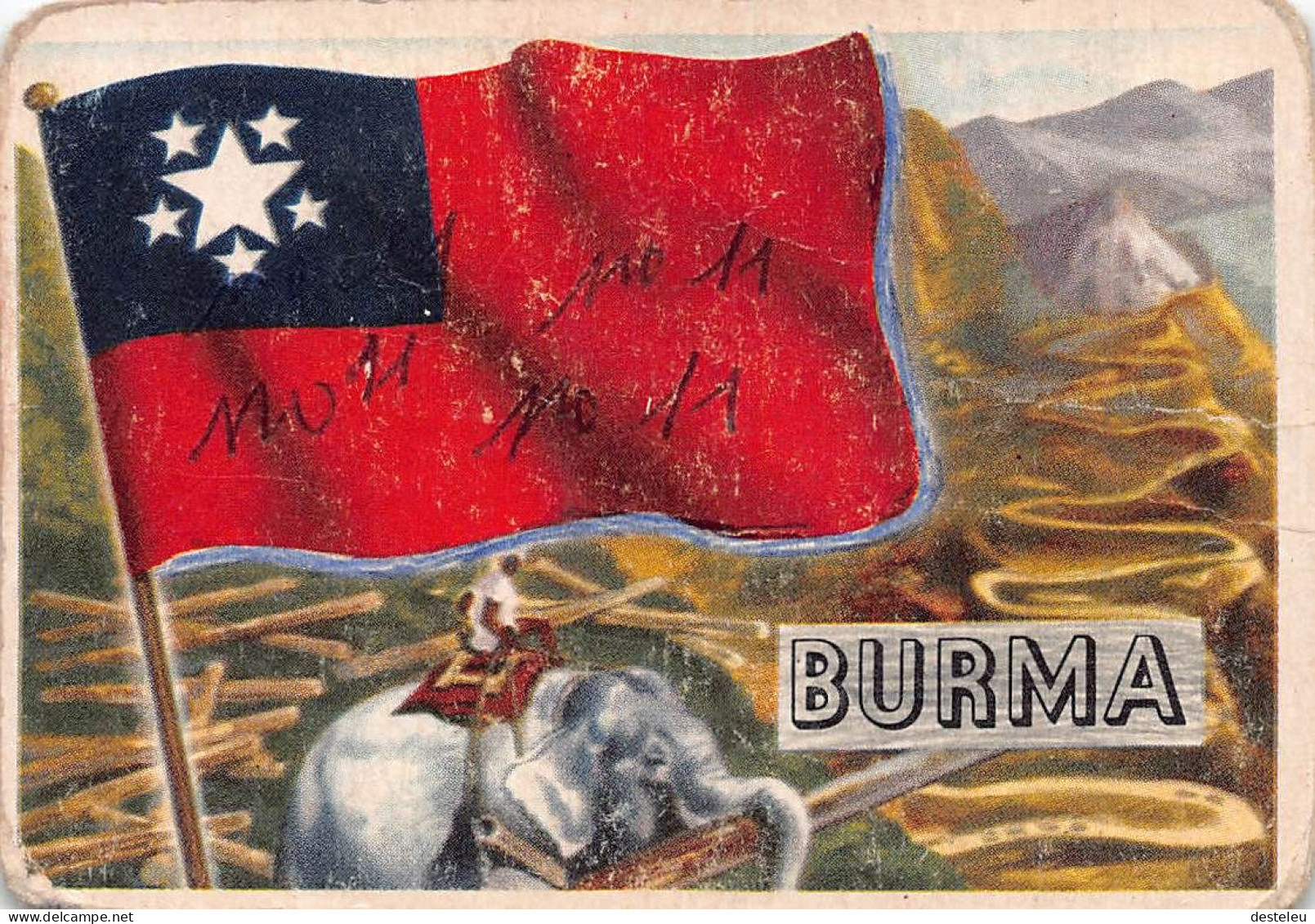 Flags Of The World Chromo - Burma Birma - 6.5 X 9.5 Cm - Other & Unclassified