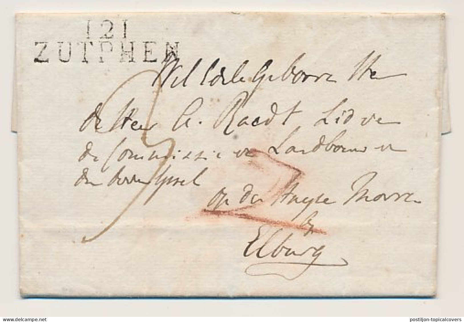 121 ZUTPHEN - Elburg 1811 - Lakzegel - ...-1852 Prephilately