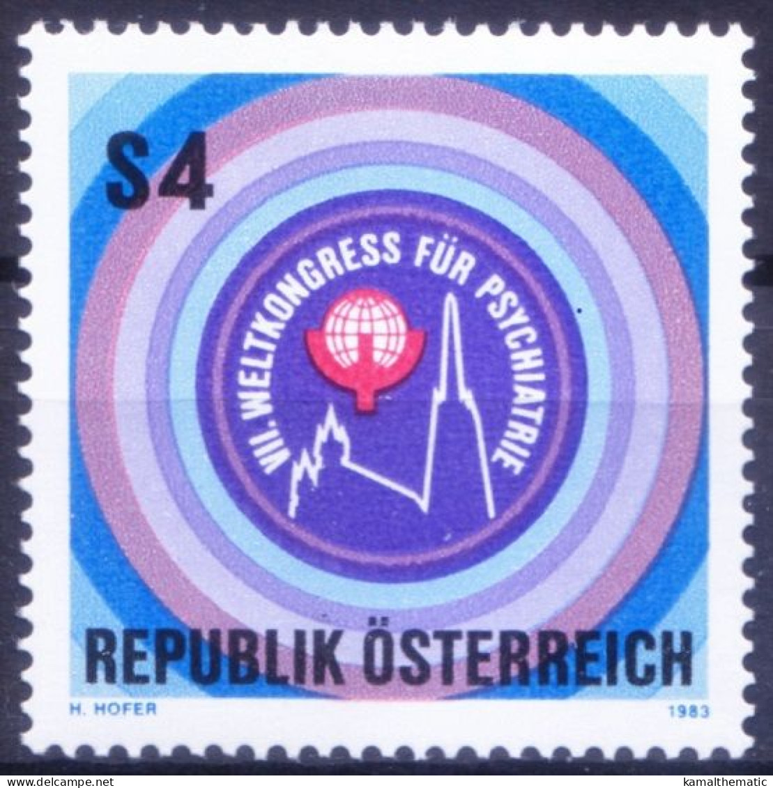 Austria 1983 MNH, Congress Of Psychiatry, Medicine, Health - Enfermedades