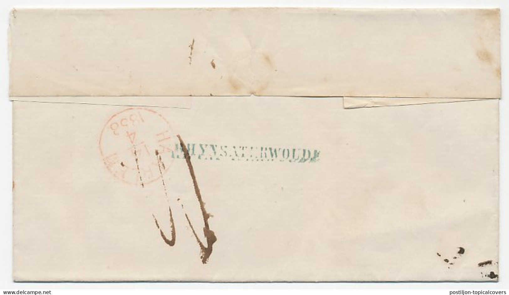 Naamstempel Rhynsaterwoude 1858 - Covers & Documents
