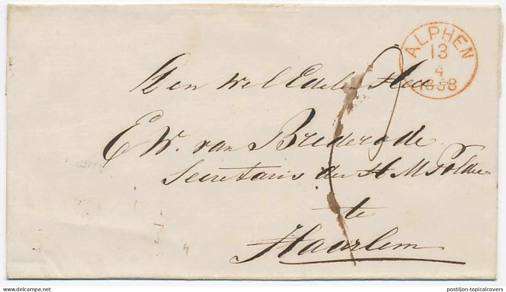 Naamstempel Rhynsaterwoude 1858 - Storia Postale