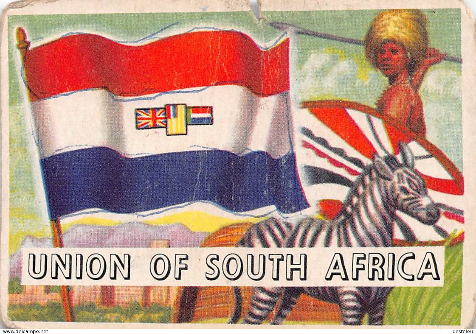 Flags Of The World Chromo - Union Of South Africa - 6.5 X 9.5 Cm - Other & Unclassified