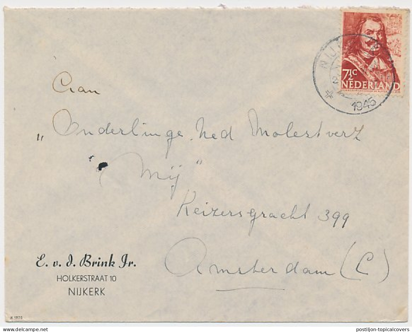 Firma Envelop Nijkerk 1945 - E. V.d. Brink - Non Classés