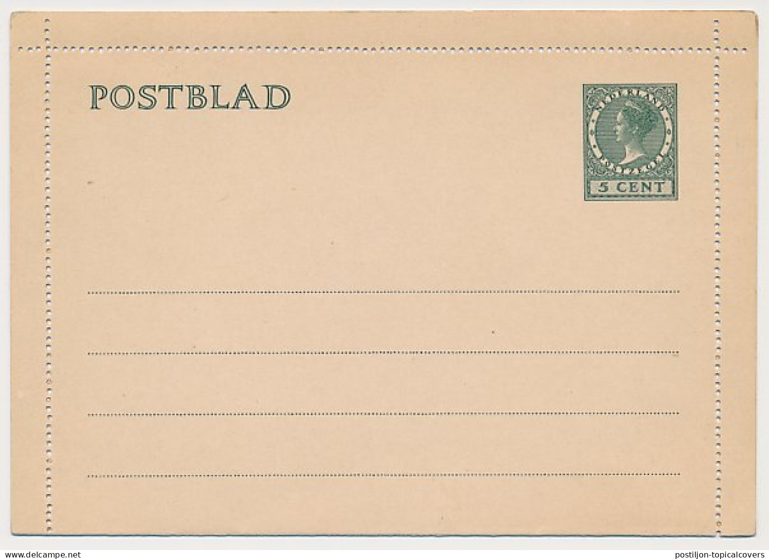 Postblad G. 19 B - Entiers Postaux