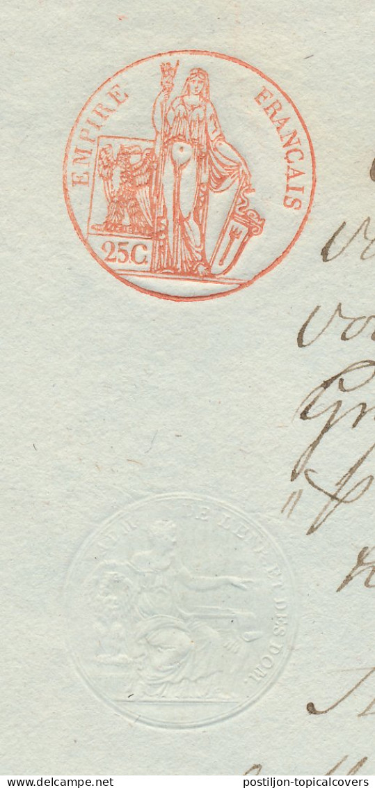 Fiscaal Empire Francais 25 C. Alblasserdam 1813 - Revenue Stamps