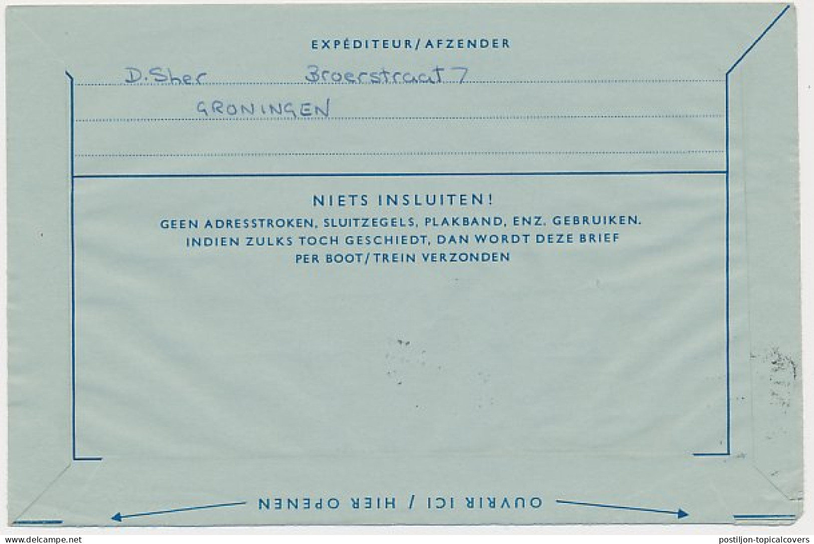 Luchtpostblad G. 17 Groningen - Dearborn USA 1965 - Interi Postali