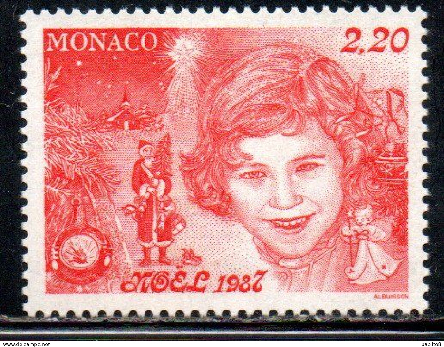 MONACO 1987 CHRISTMAS NOEL WEIHNACHTEN NATALE NAVIDAD 2.20fr MNH - Unused Stamps