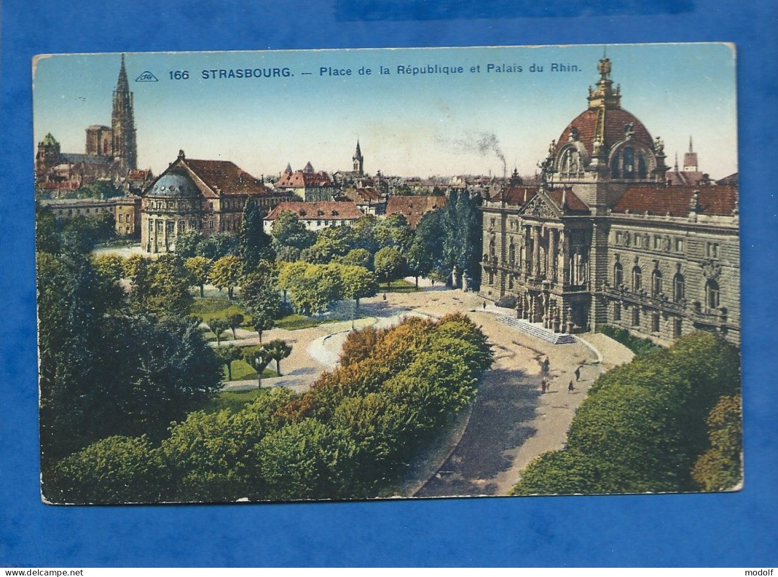 CPA - 67 - Strasbourg - Place De La République Et Palais Du Rhin - Colorisée - Circulée En 1927 - Strasbourg
