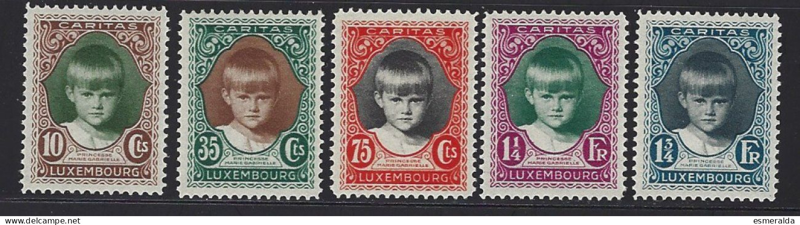 Luxembourg Yv 214/18,Caritas 1929. 5 Valeurs Tous ** /mnh - Nuovi