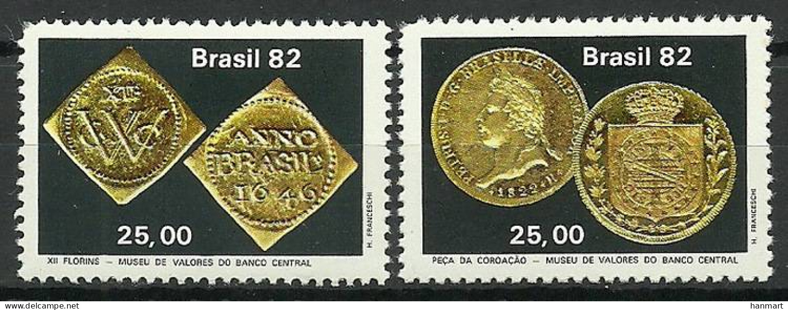 Brazil 1982 Mi 1917-1918 MNH  (ZS3 BRZ1917-1918) - Münzen