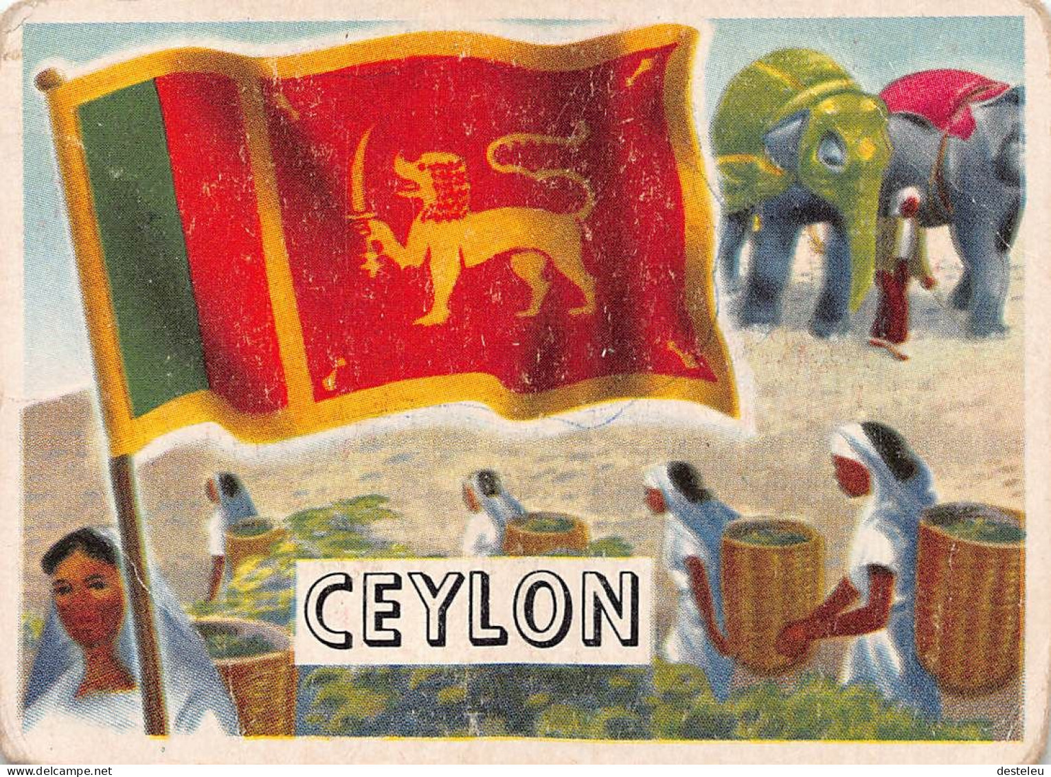 Flags Of The World Chromo - Ceylon Sri-Lanka - 6.5 X 9.5 Cm - Autres & Non Classés