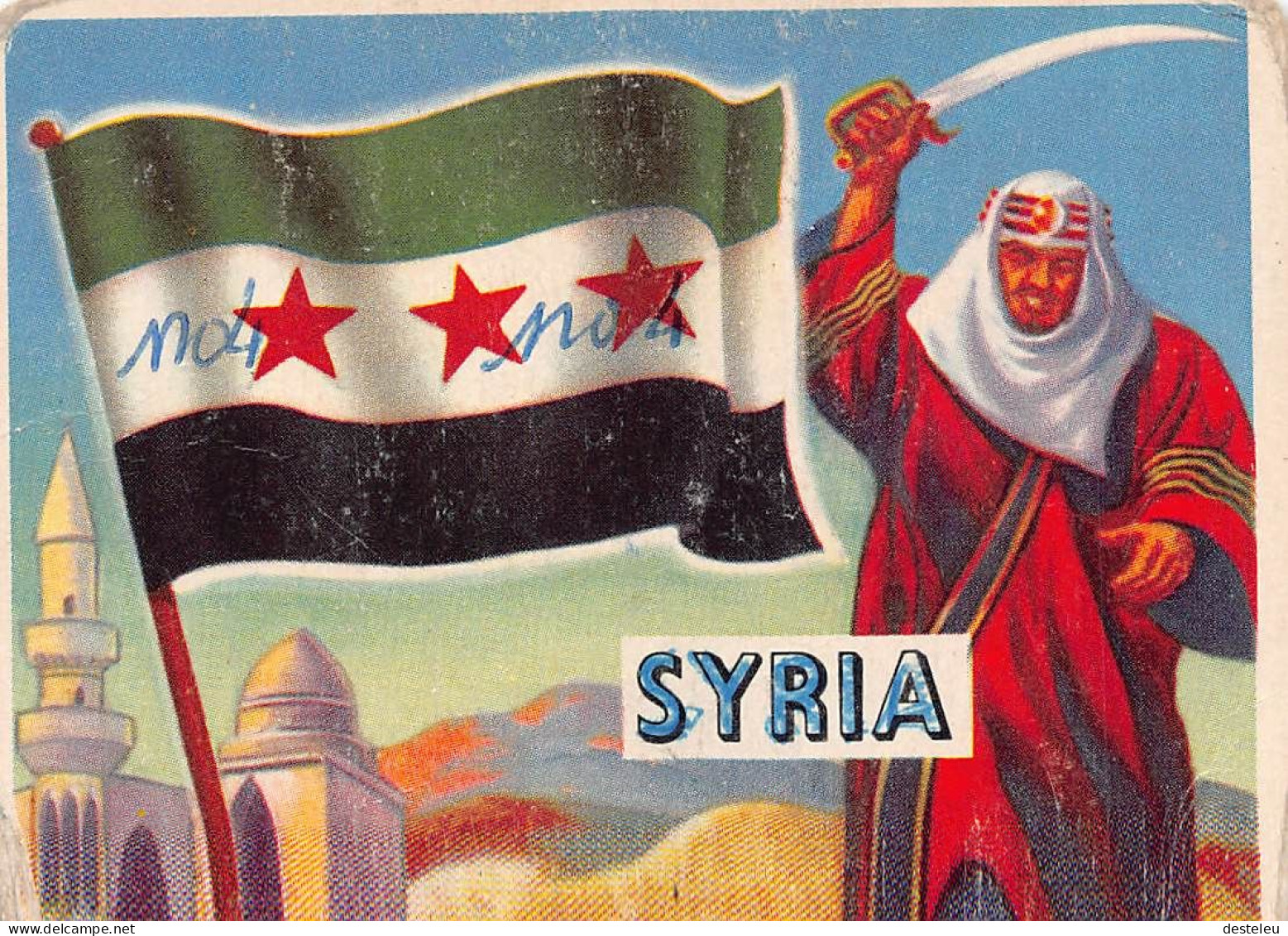Flags Of The World Chromo - Syria  - 6.5 X 9.5 Cm - Other & Unclassified