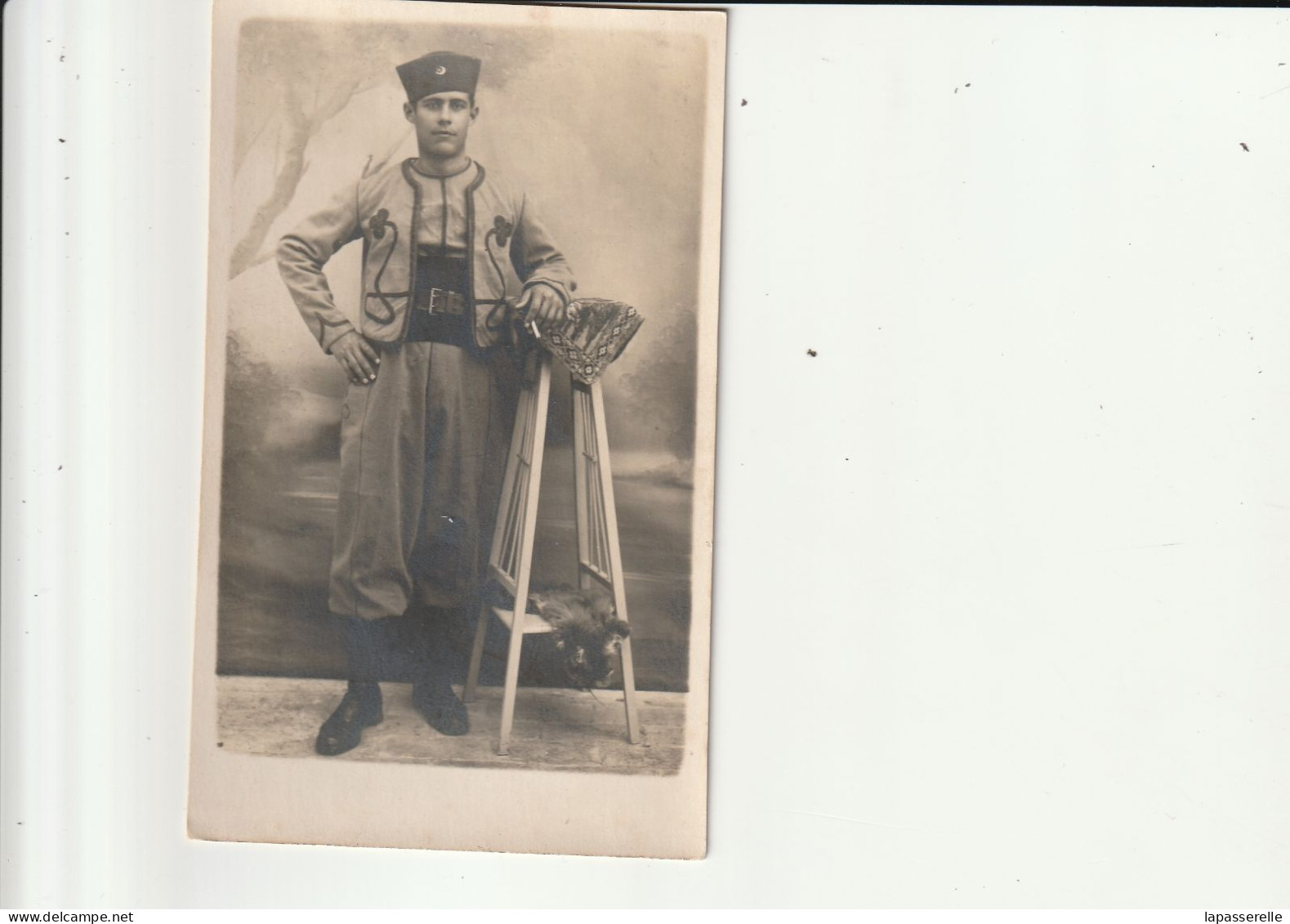 Carte Photo Militaria Guerre 14-18 : Portrait Tirailleur Marocain Photo R.Casale Taza Maroc - Oorlog 1914-18