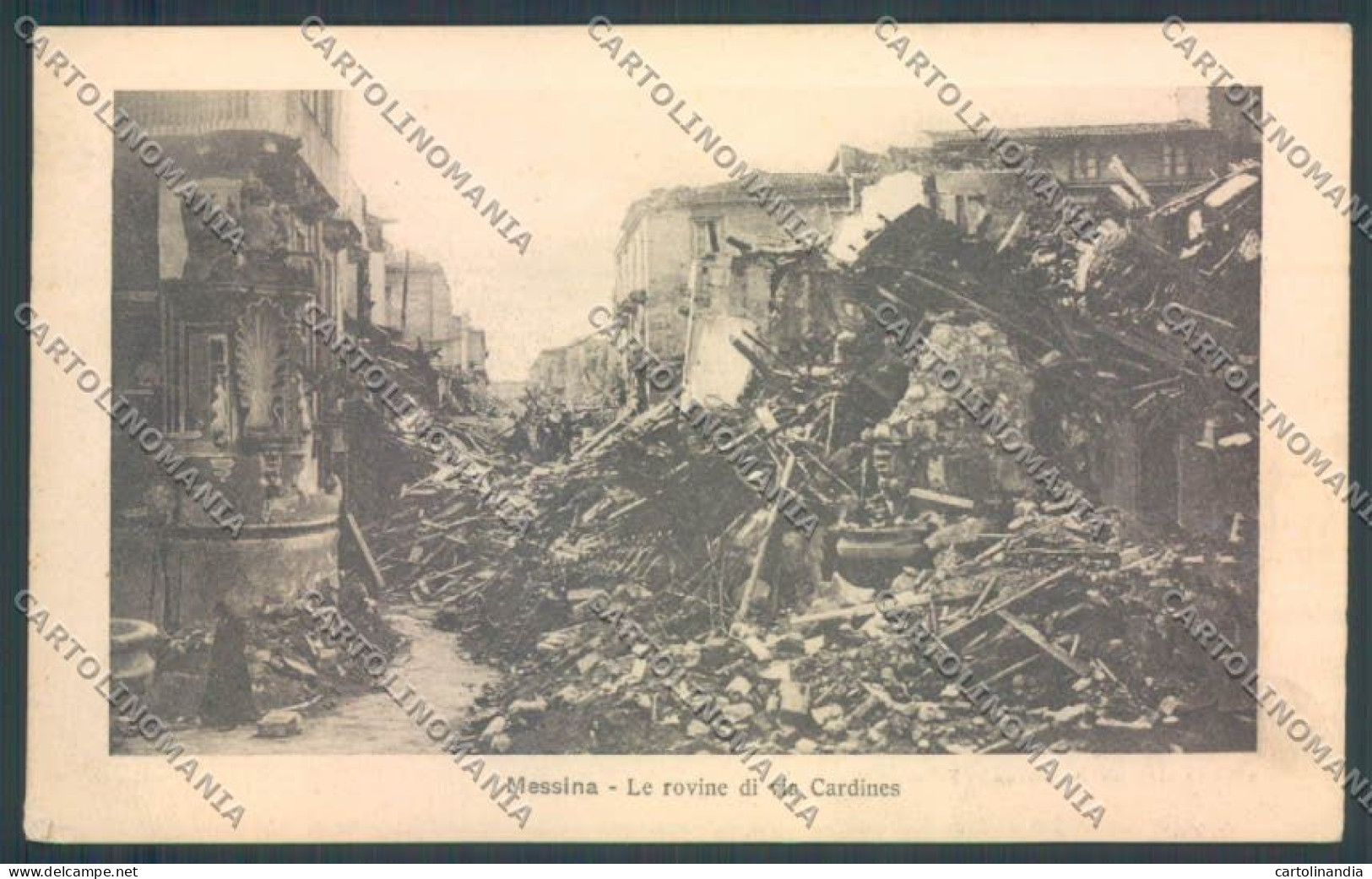 Messina Terremoto Città Via Cardines Alterocca Cartolina ZB9677 - Messina