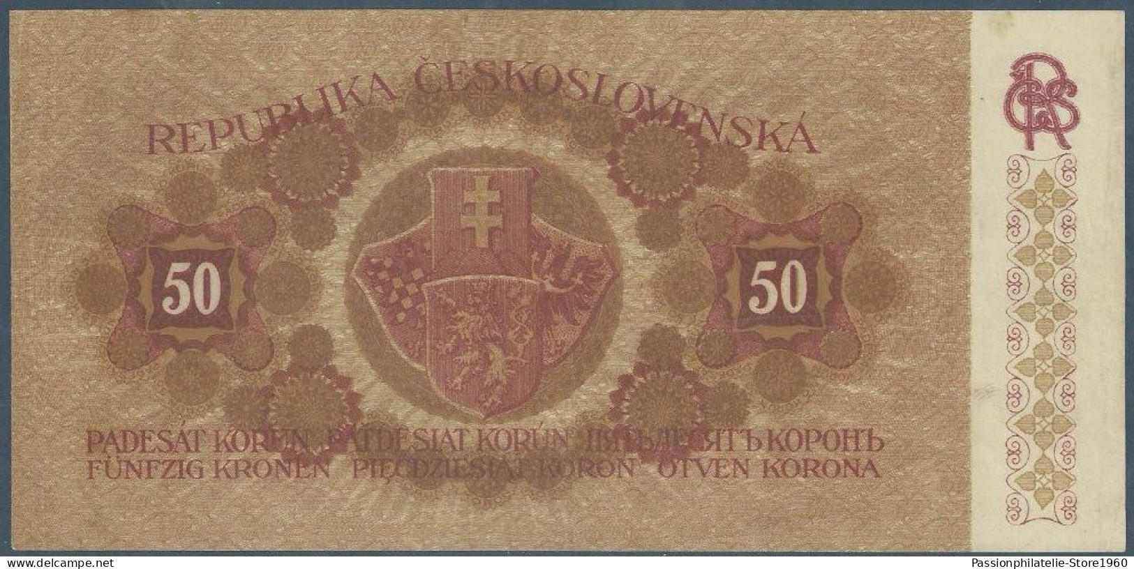 CZECHOSLOVAKIA. 50 KORUN. 15/4/4919. Pick 10. BEAUTIFUL CONDITION - Checoslovaquia