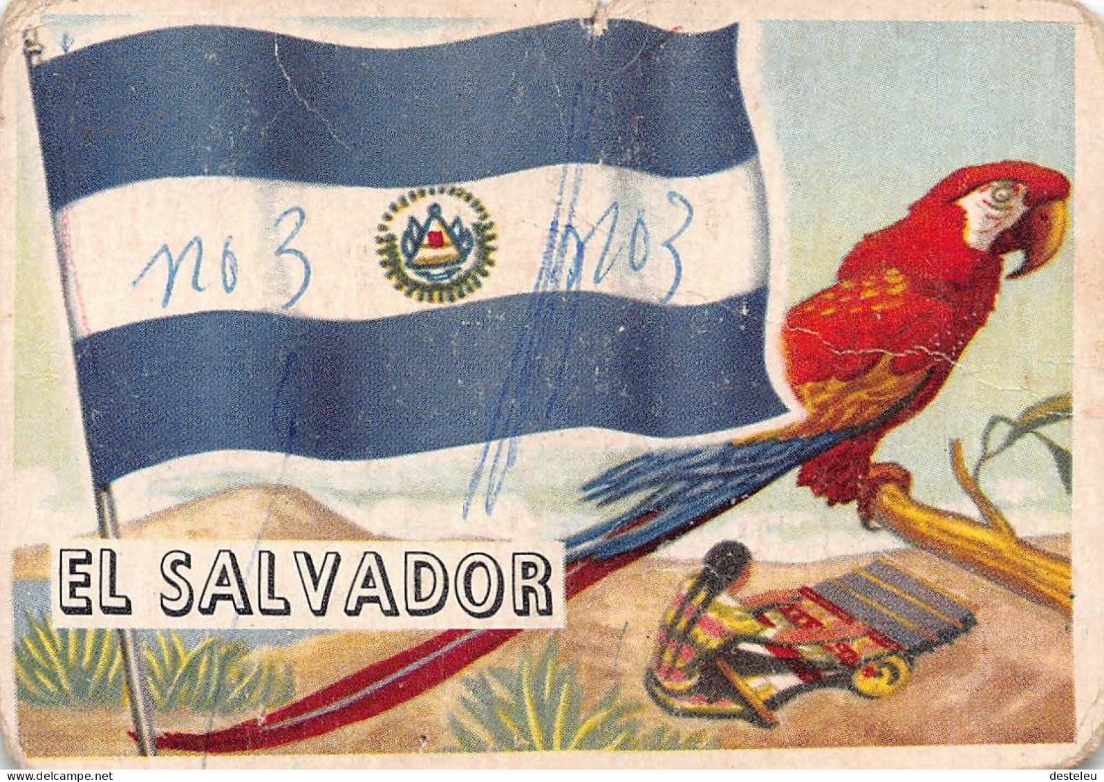 Flags Of The World Chromo - El Salvador - 6.5 X 9.5 Cm - Autres & Non Classés