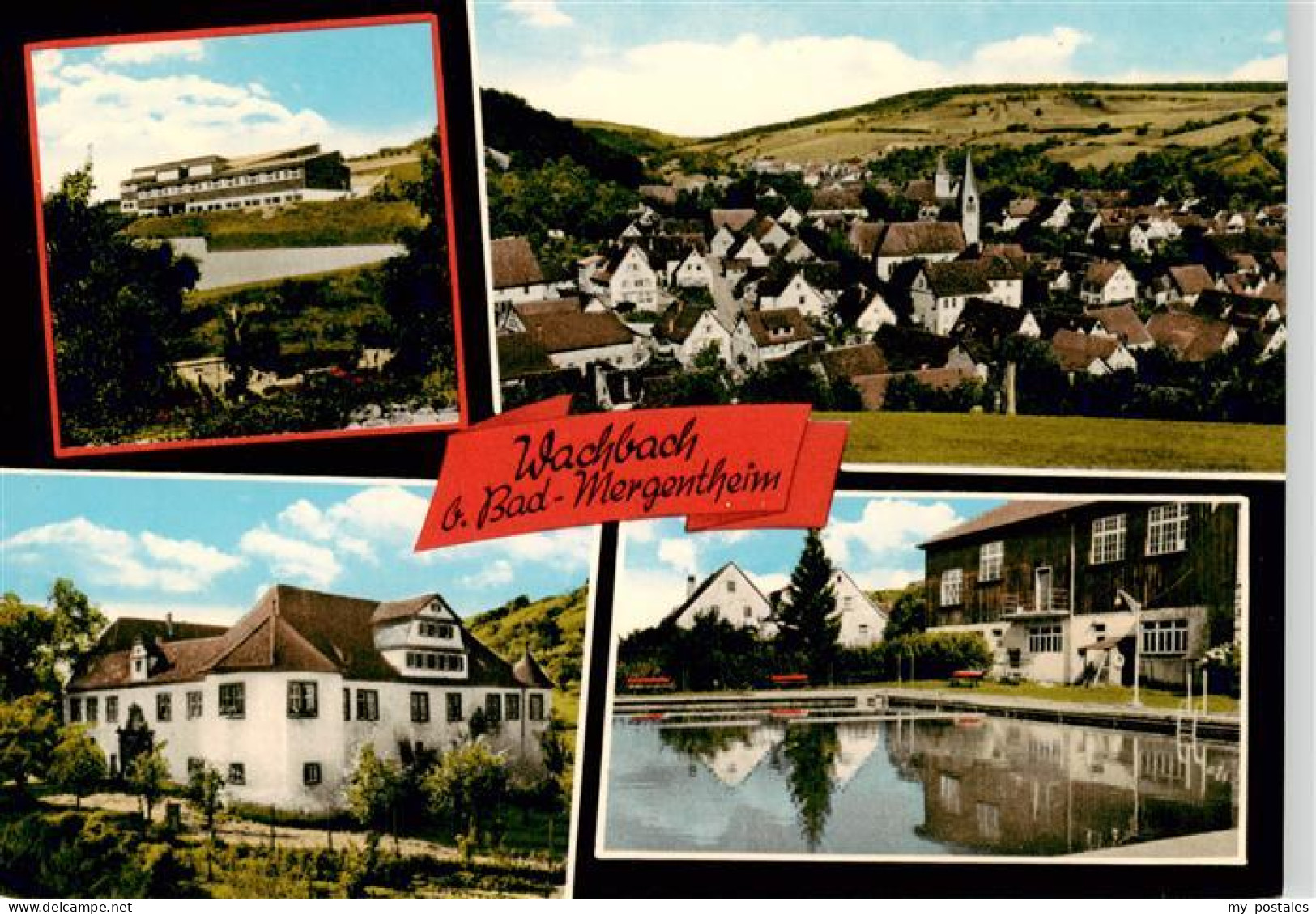 73886044 Wachbach Gasthof Linde Ortsansicht Schwimmbad Wachbach - Bad Mergentheim