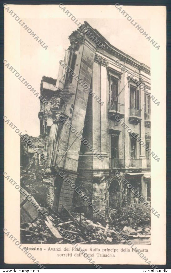 Messina Terremoto Città Palazzo Ruffo Alterocca Cartolina ZB9753 - Messina