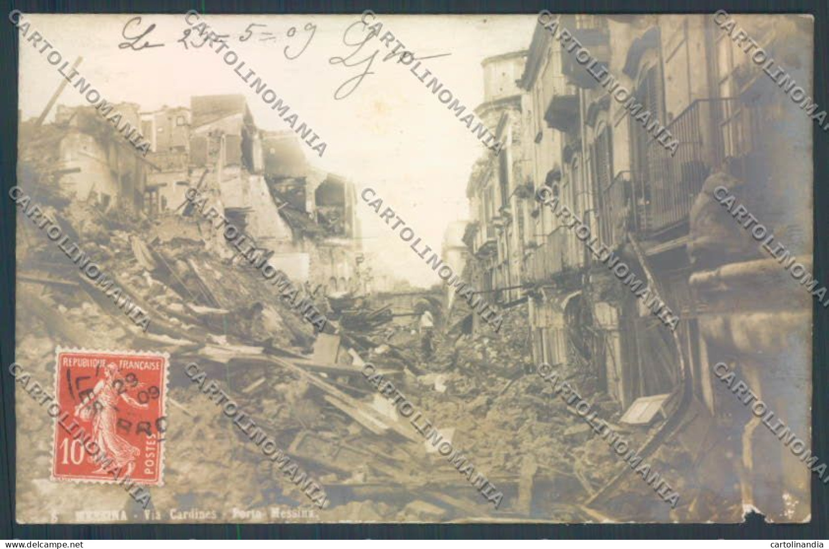 Messina Terremoto Città Via Cardines Foto Cartolina ZB9749 - Messina