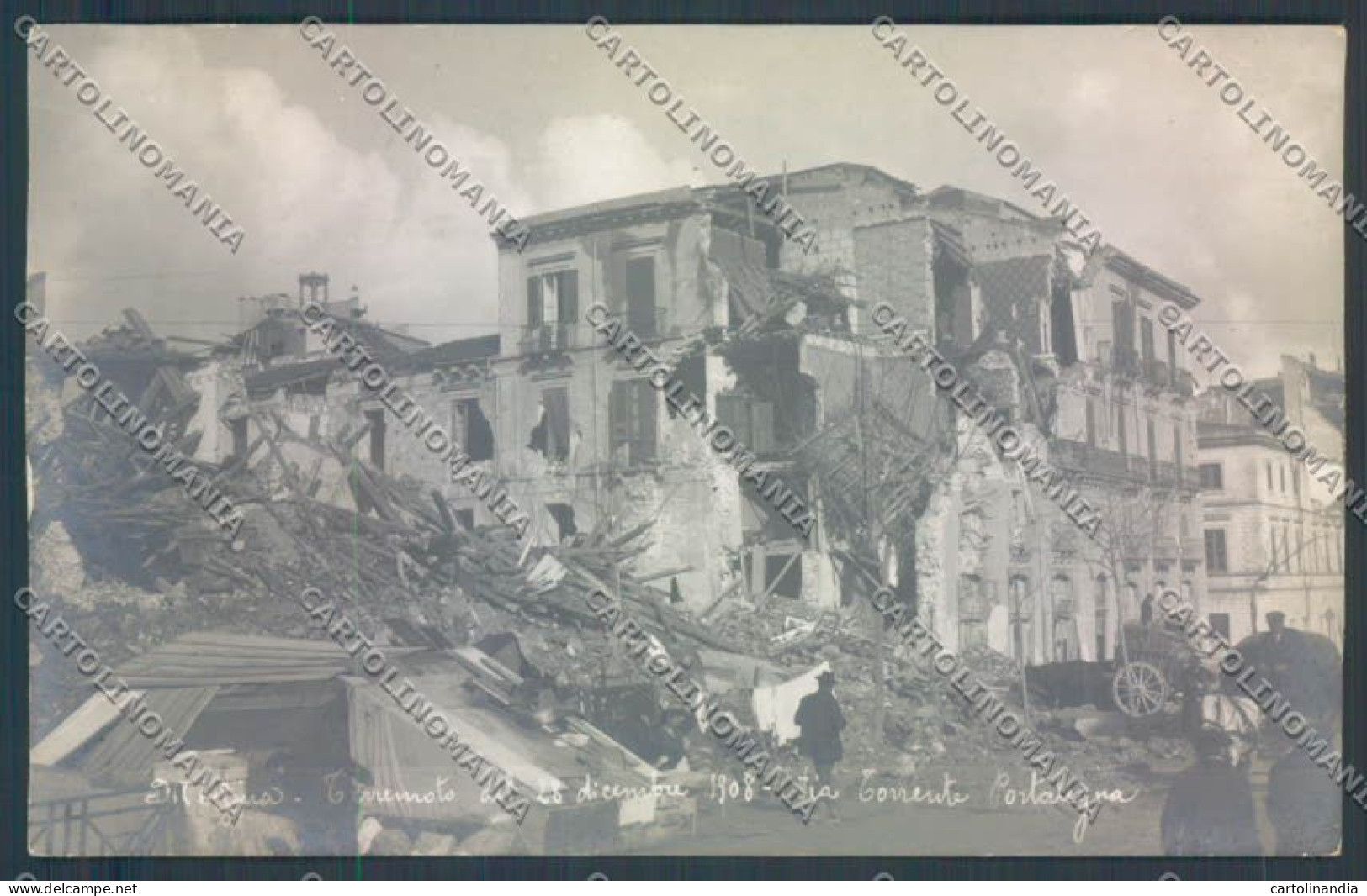 Messina Terremoto Città Via Torrente Portalegna Foto Cartolina ZB9745 - Messina