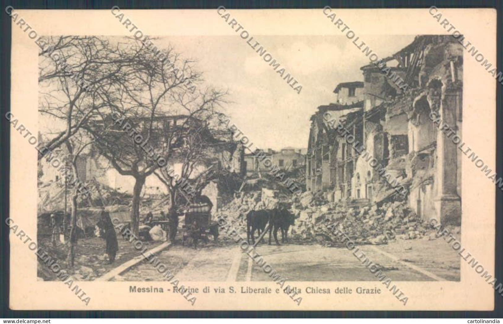 Messina Terremoto Città Via San Liberale Alterocca Cartolina ZB9761 - Messina