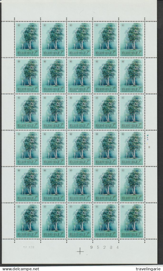 Belgium 1970 European Year Of Nature Conservation Full Sheets Plate 3 And 4 MNH ** - Idées Européennes