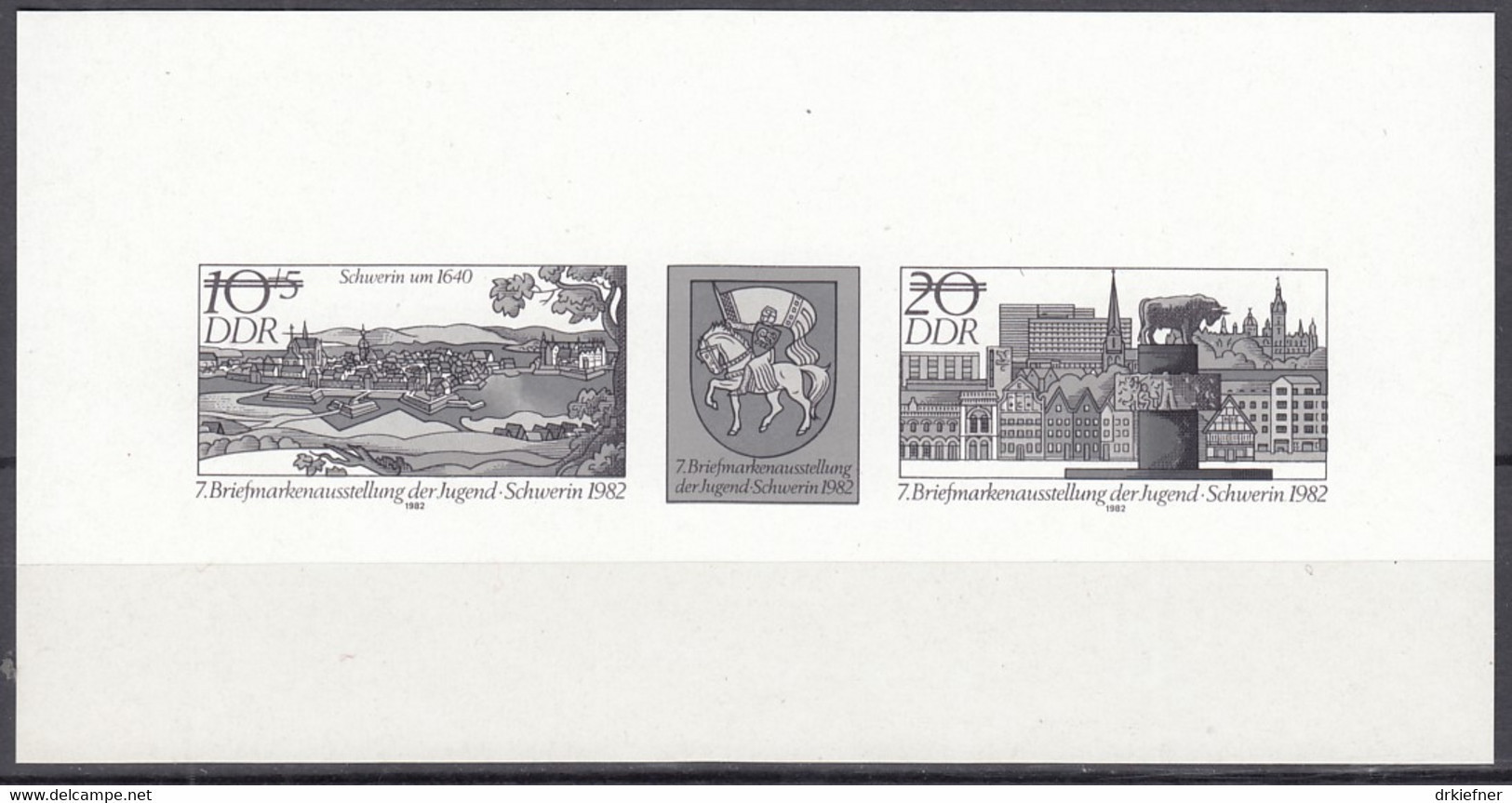 DDR W Zd 748 S, Schwarzdruck, Briefmarkenausstellung Der Jugend, Erfurt 1988 - Se-Tenant