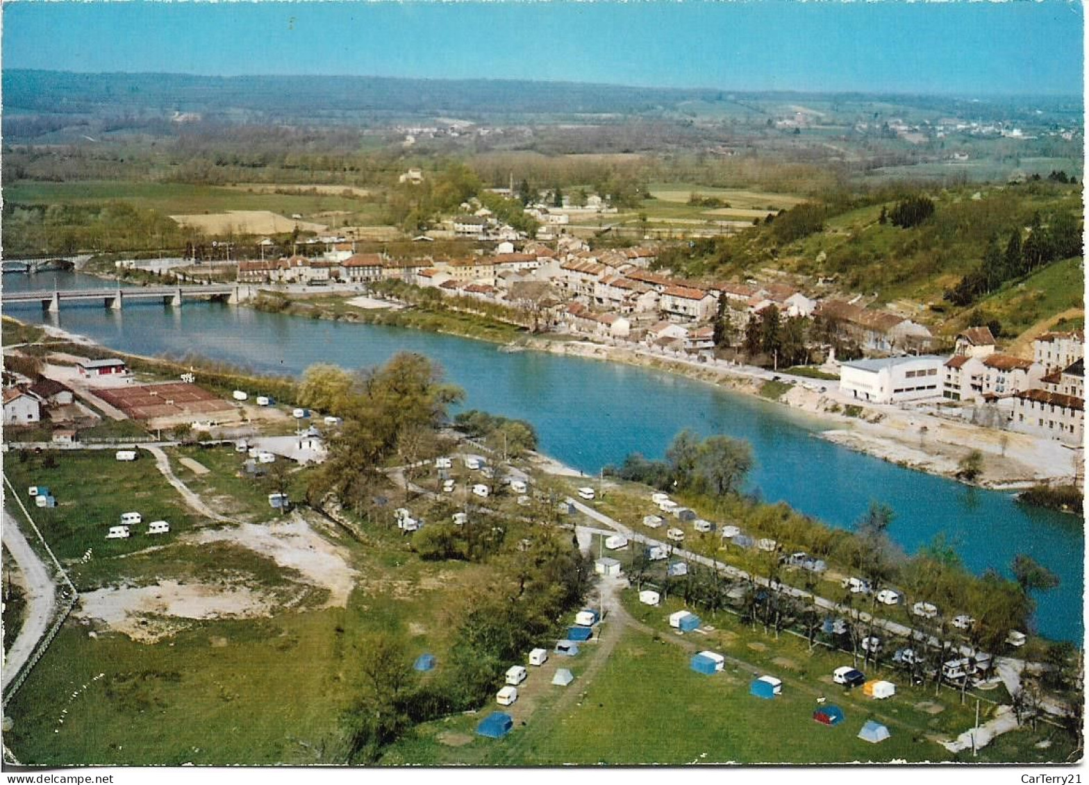 CPSM. 01 PONT D'AIN. VUE AERIENNE. PLAGE-CAMPING. - Ohne Zuordnung