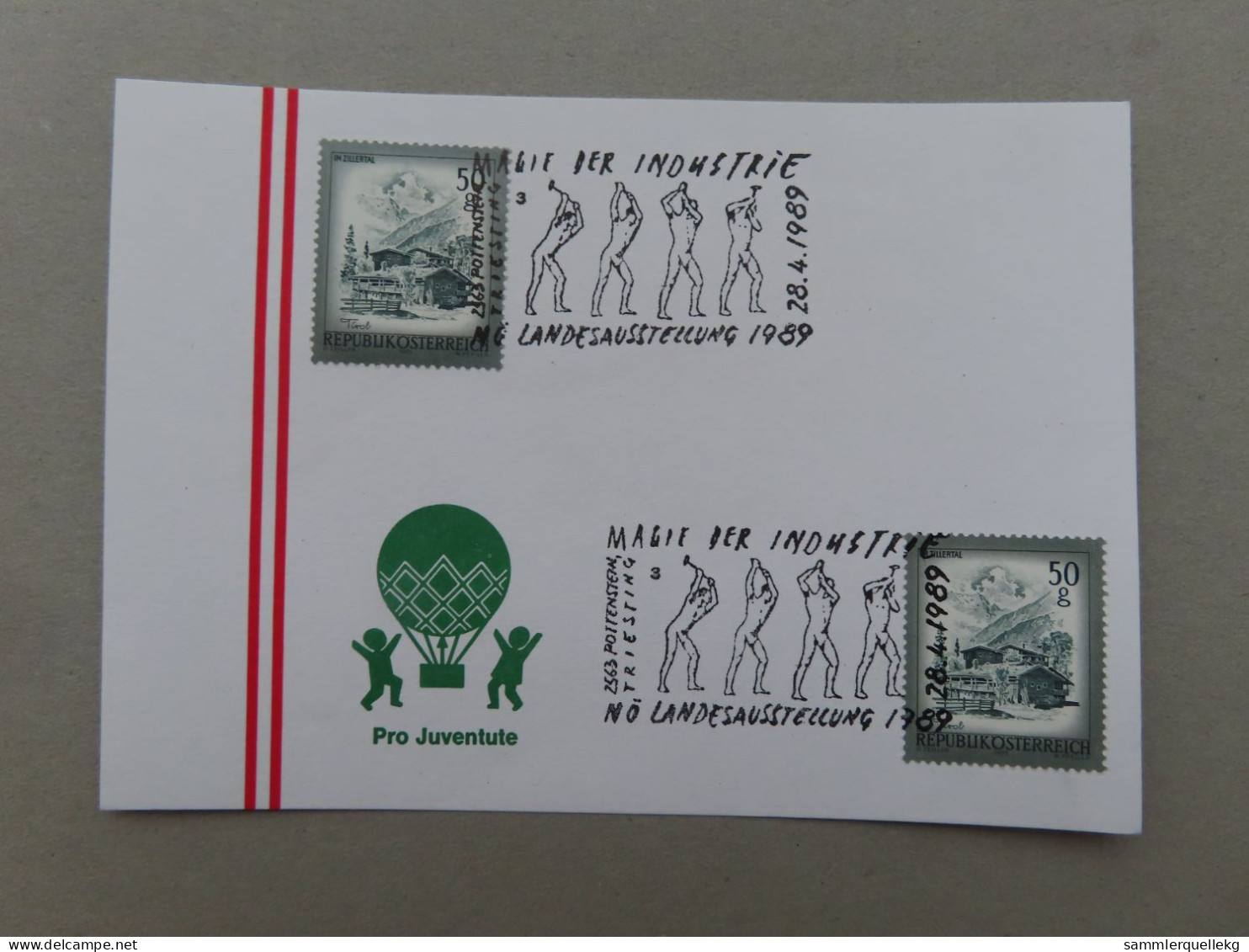 Österreich Pro Juventute - Mit Sonderstempel 28. 4. 1989 Pottenstein, Magie Der Industrie, Landesausstellung (Nr.998) - Sonstige & Ohne Zuordnung