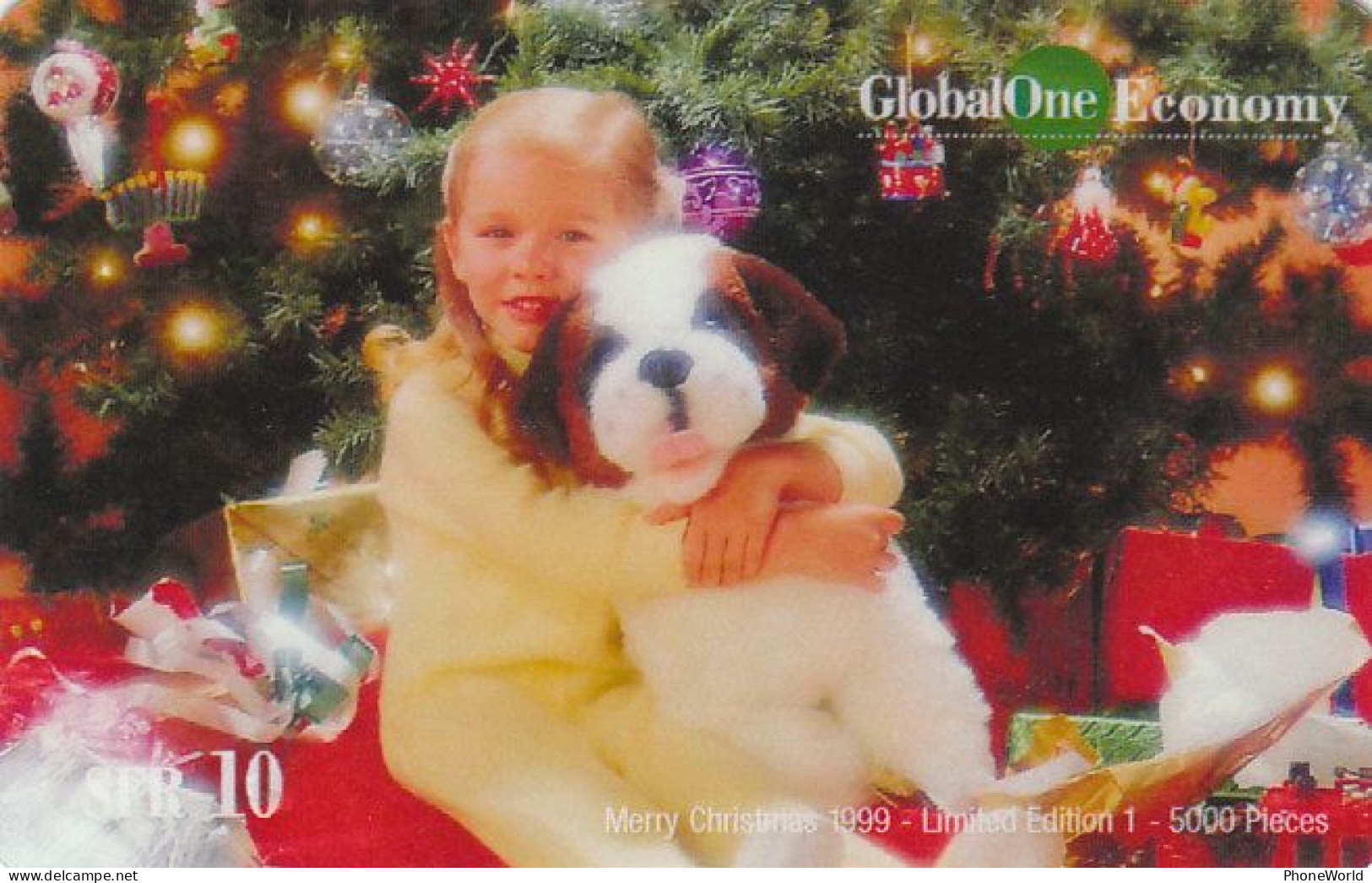 Switzerland, GlobalOne, Merry Christmas 1999, Noêl, Weihnachten - Dog - Switzerland