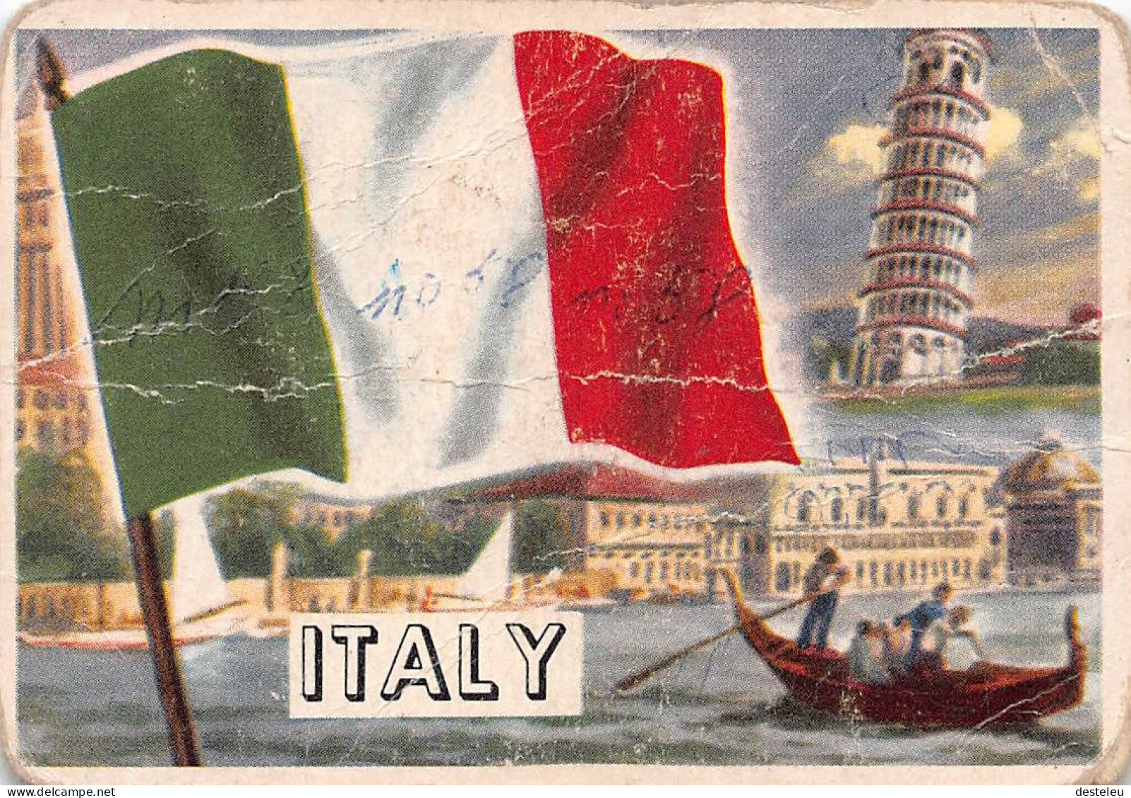 Flags Of The World Chromo - Italy - 6.5 X 9.5 Cm - Sonstige & Ohne Zuordnung