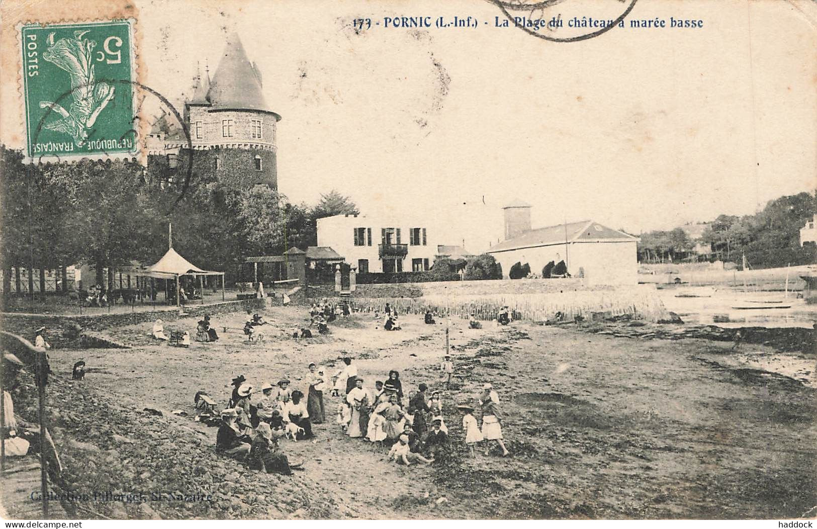 PORNIC : LA PLAGE DU CHATEAU A MAREE BASSE - Pornic