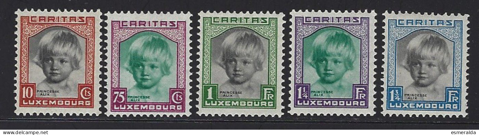 Luxembourg Yv 234/38,Caritas 1931. 5 Valeurs Tous ** /mnh - Nuevos