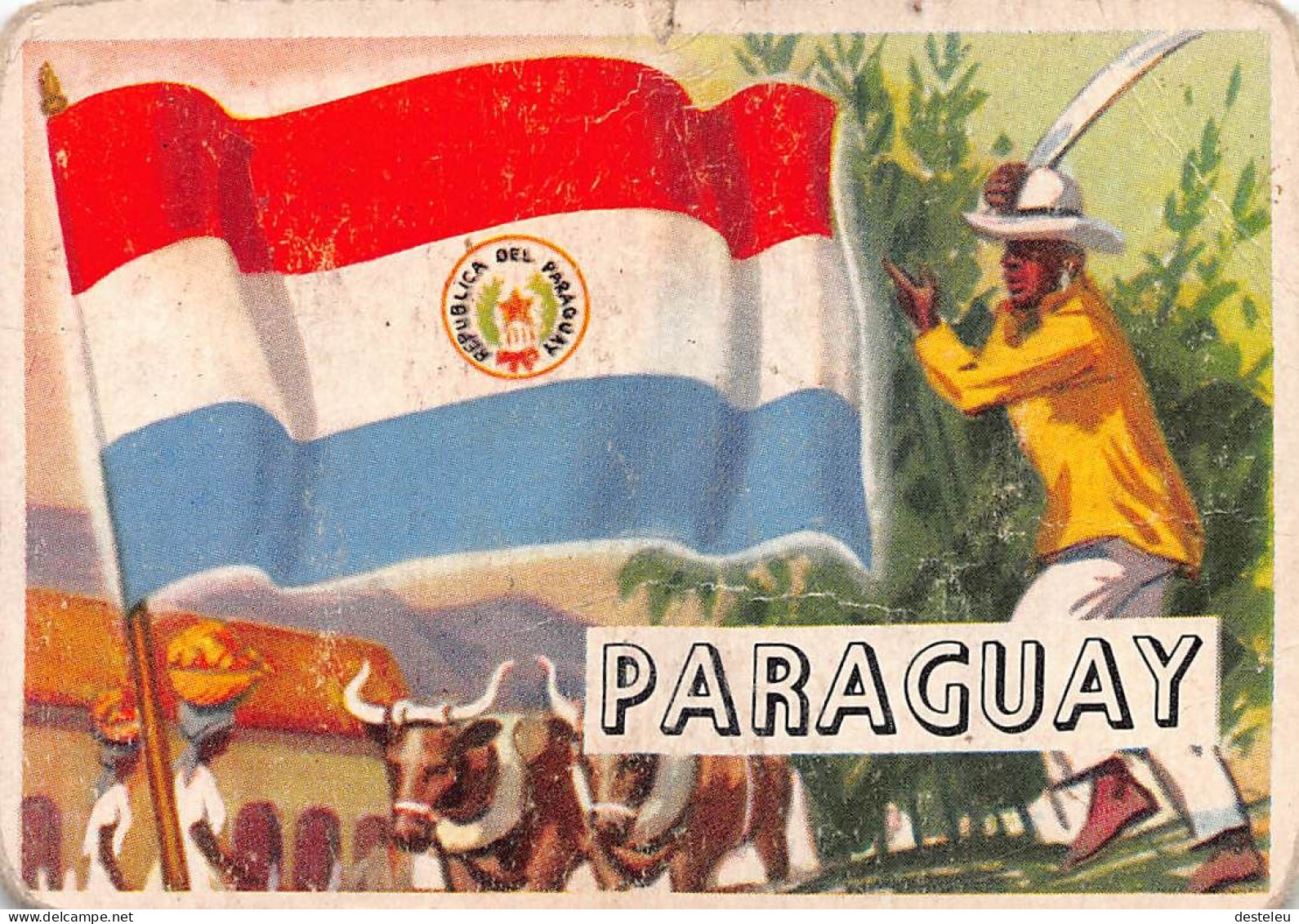 Flags Of The World Chromo - Paraguay - 6.5 X 9.5 Cm - Autres & Non Classés