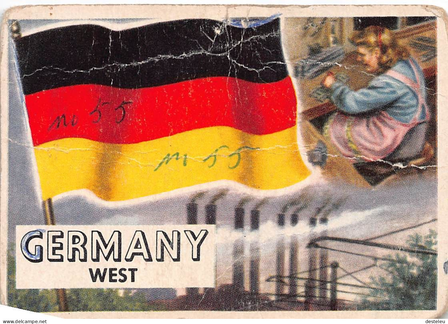 Flags Of The World Chromo - Germany West - 6.5 X 9.5 Cm - Sonstige & Ohne Zuordnung