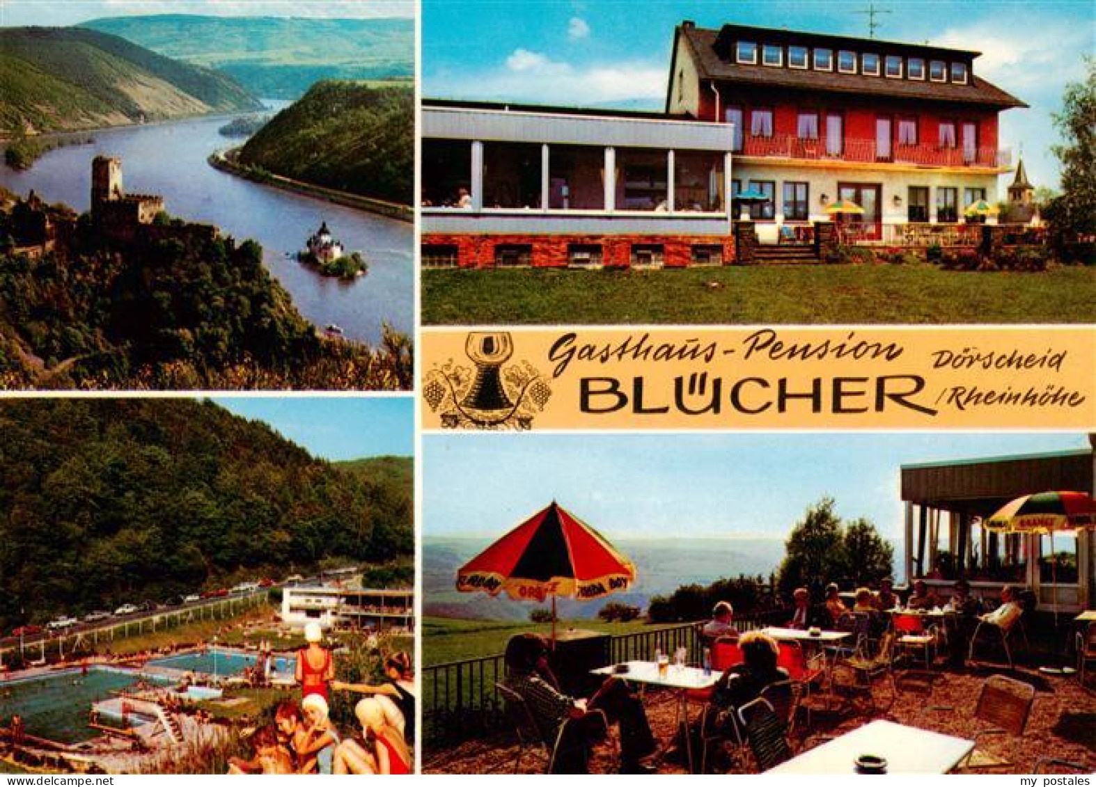 73885938 Doerscheid Gasthaus Pension Bluecher Rheinhoehe Schwimmbad Terrasse Doe - Sonstige & Ohne Zuordnung