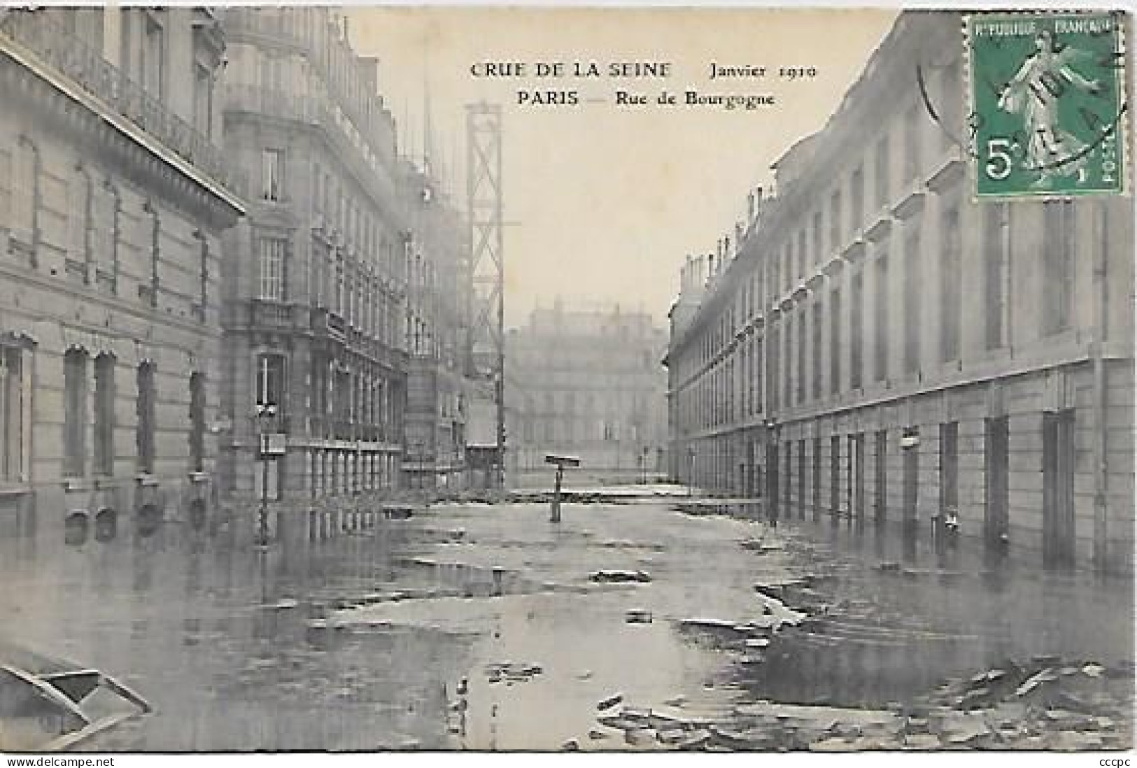 CPA Paris Crue De La Seine Janvier 1910 Rue De Bourgogne - District 07