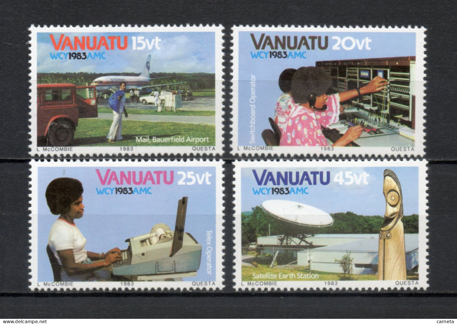 VANUATU  N° 682 à 685    NEUFS SANS CHARNIERE  COTE  4.50€    COMMUNICATIONS AVION ESPACE - Vanuatu (1980-...)