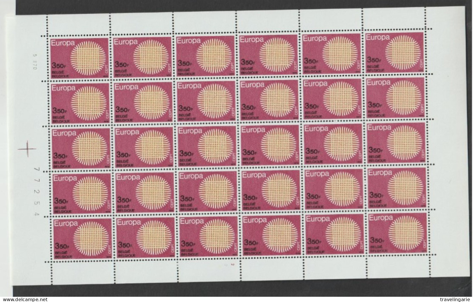 Belgium 1970 Europa-Cept Full Sheets Plate 2 MNH ** - 1961-1970