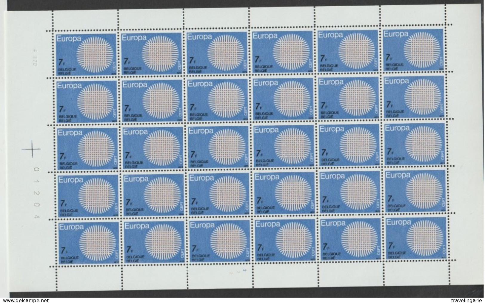 Belgium 1970 Europa-Cept Full Sheets Plate 2 MNH ** - 1961-1970